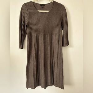 Eileen Fisher wool ribbed pleat dress